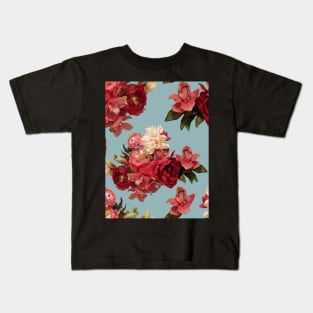 Just Flowers on Light Blue Kids T-Shirt